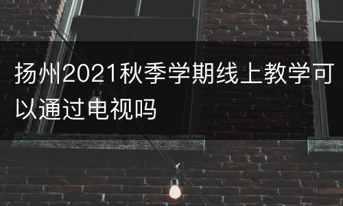 扬州2021秋季学期线上教学可以通过电视吗