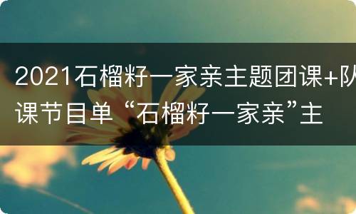 2021石榴籽一家亲主题团课+队课节目单 “石榴籽一家亲”主题团课、队课回放