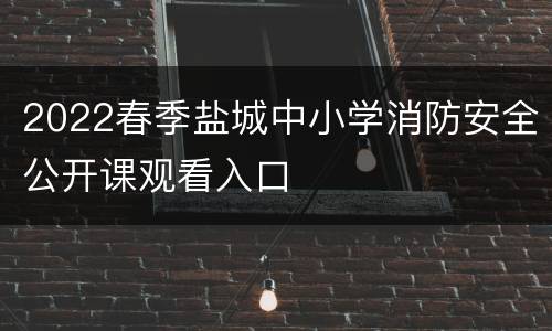 2022春季盐城中小学消防安全公开课观看入口