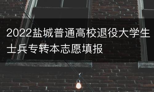 2022盐城普通高校退役大学生士兵专转本志愿填报