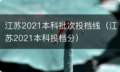 江苏2021本科批次投档线（江苏2021本科投档分）