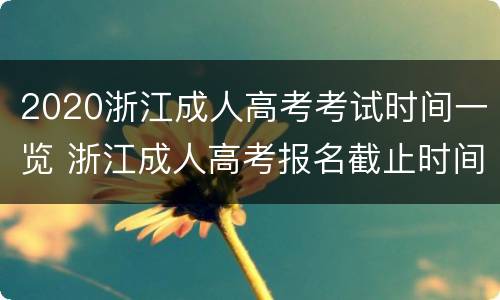 2020浙江成人高考考试时间一览 浙江成人高考报名截止时间