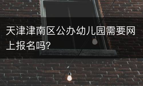 天津津南区公办幼儿园需要网上报名吗？