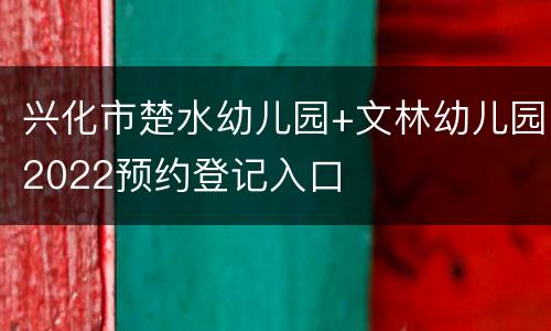 兴化市楚水幼儿园+文林幼儿园2022预约登记入口