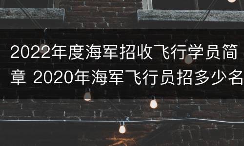 2022年度海军招收飞行学员简章 2020年海军飞行员招多少名