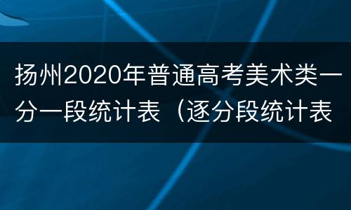 扬州2020年普通高考美术类一分一段统计表（逐分段统计表）