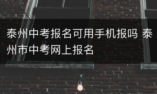 泰州中考报名可用手机报吗 泰州市中考网上报名