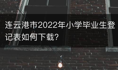 连云港市2022年小学毕业生登记表如何下载?