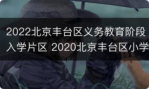 2022北京丰台区义务教育阶段入学片区 2020北京丰台区小学入学政策