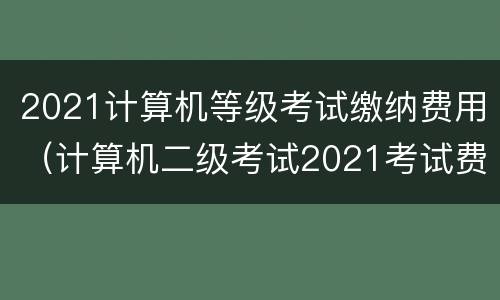 2021计算机等级考试缴纳费用（计算机二级考试2021考试费用）