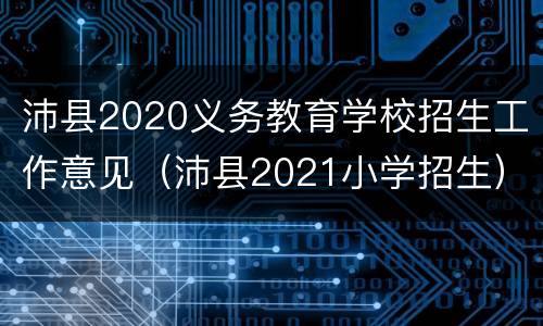 沛县2020义务教育学校招生工作意见（沛县2021小学招生）