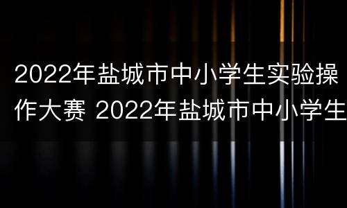 2022年盐城市中小学生实验操作大赛 2022年盐城市中小学生实验操作大赛结果