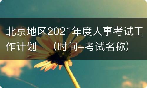 北京地区2021年度人事考试工作计划​（时间+考试名称）