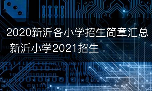 2020新沂各小学招生简章汇总 新沂小学2021招生