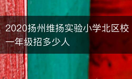 2020扬州维扬实验小学北区校一年级招多少人