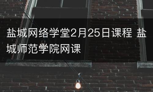 盐城网络学堂2月25日课程 盐城师范学院网课