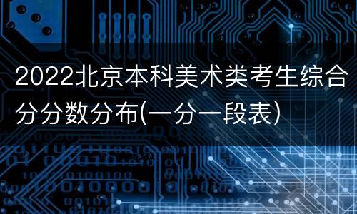 2022北京本科美术类考生综合分分数分布(一分一段表)