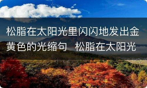 松脂在太阳光里闪闪地发出金黄色的光缩句  松脂在太阳光里闪闪地发出金黄色的光缩句是什么