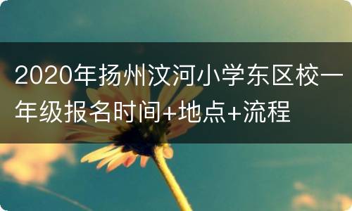 2020年扬州汶河小学东区校一年级报名时间+地点+流程