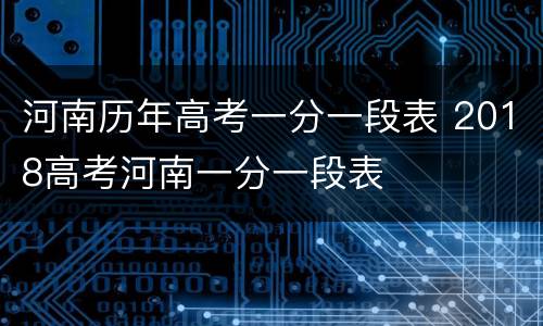 河南历年高考一分一段表 2018高考河南一分一段表