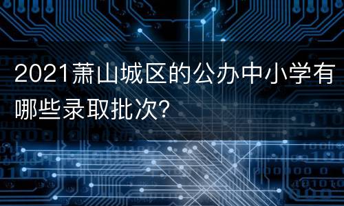 2021萧山城区的公办中小学有哪些录取批次？