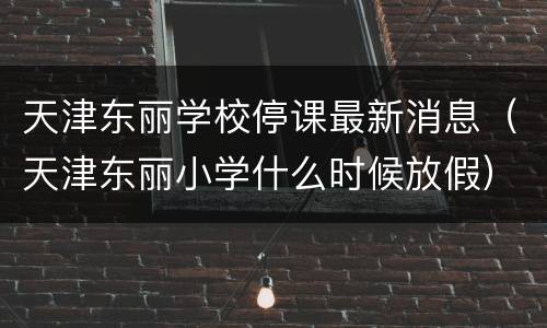 天津东丽学校停课最新消息（天津东丽小学什么时候放假）