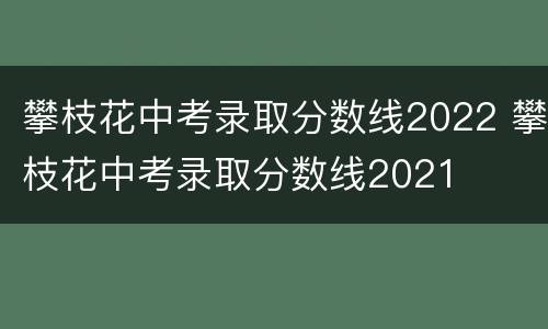 攀枝花中考录取分数线2022 攀枝花中考录取分数线2021