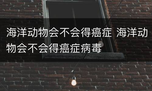 海洋动物会不会得癌症 海洋动物会不会得癌症病毒